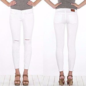 Henry & Belle | The Ideal Skinny‎ Ankle Jean In Natural White, Distressed Sz. 24